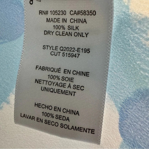 Equipment heart silk button down blouse light blue Size: Small - Picture 4 of 4